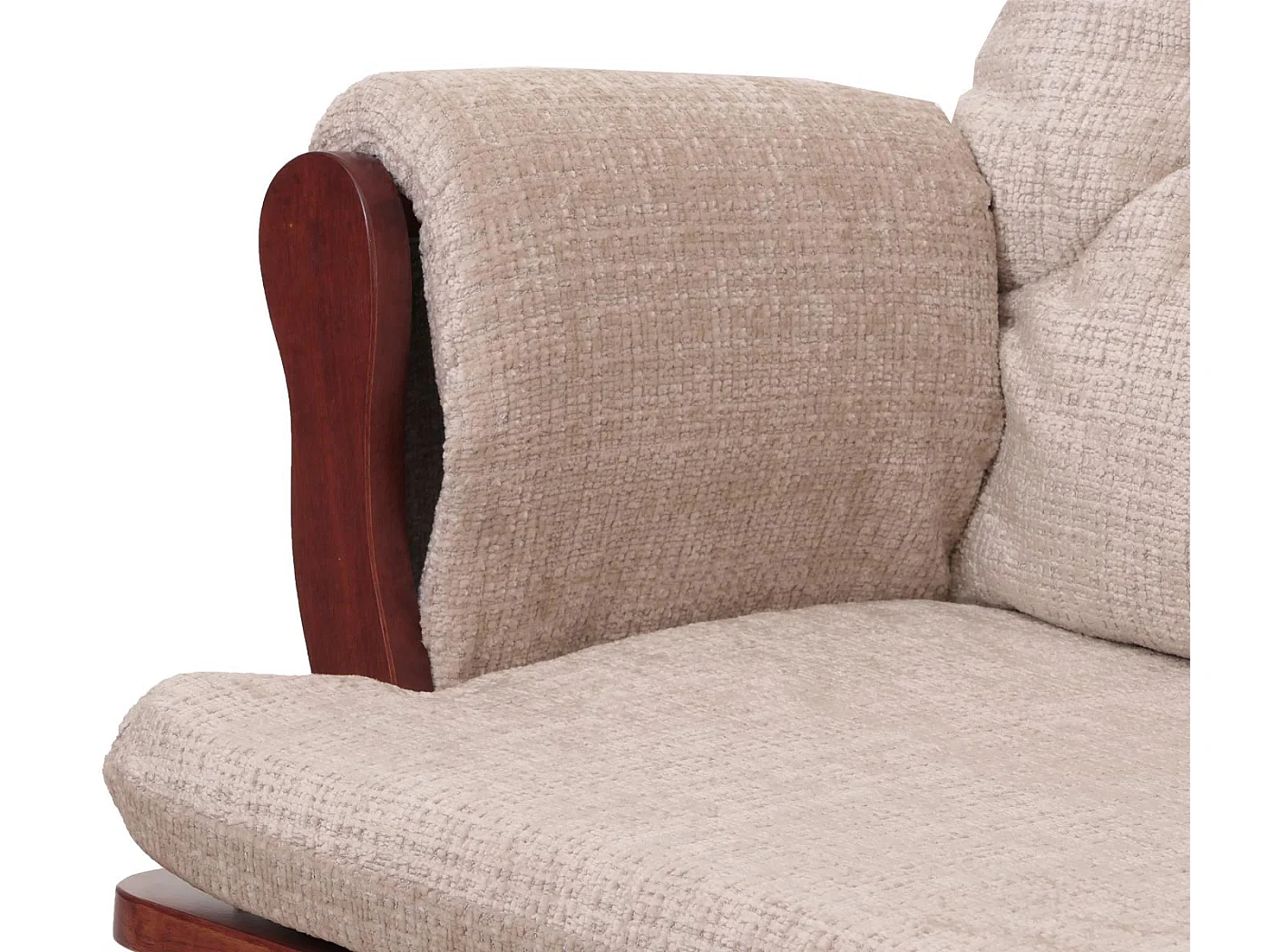 Fauteuil de relaxation MCW-C76,  crème, piétement foncé