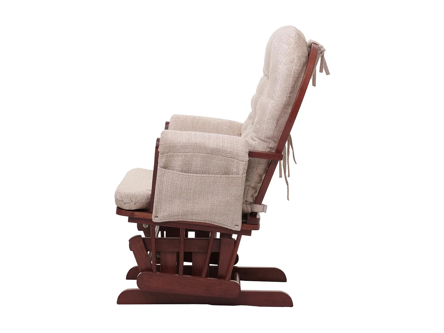 Fauteuil de relaxation MCW-C76,  crème, piétement foncé