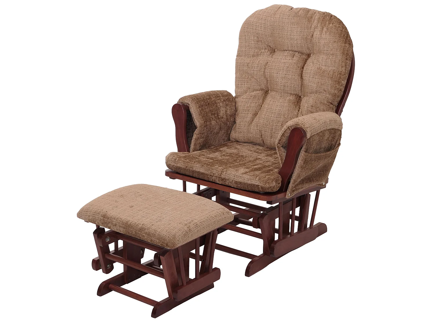 Fauteuil de relaxation MCW-C76,  marron clair, piétement foncé