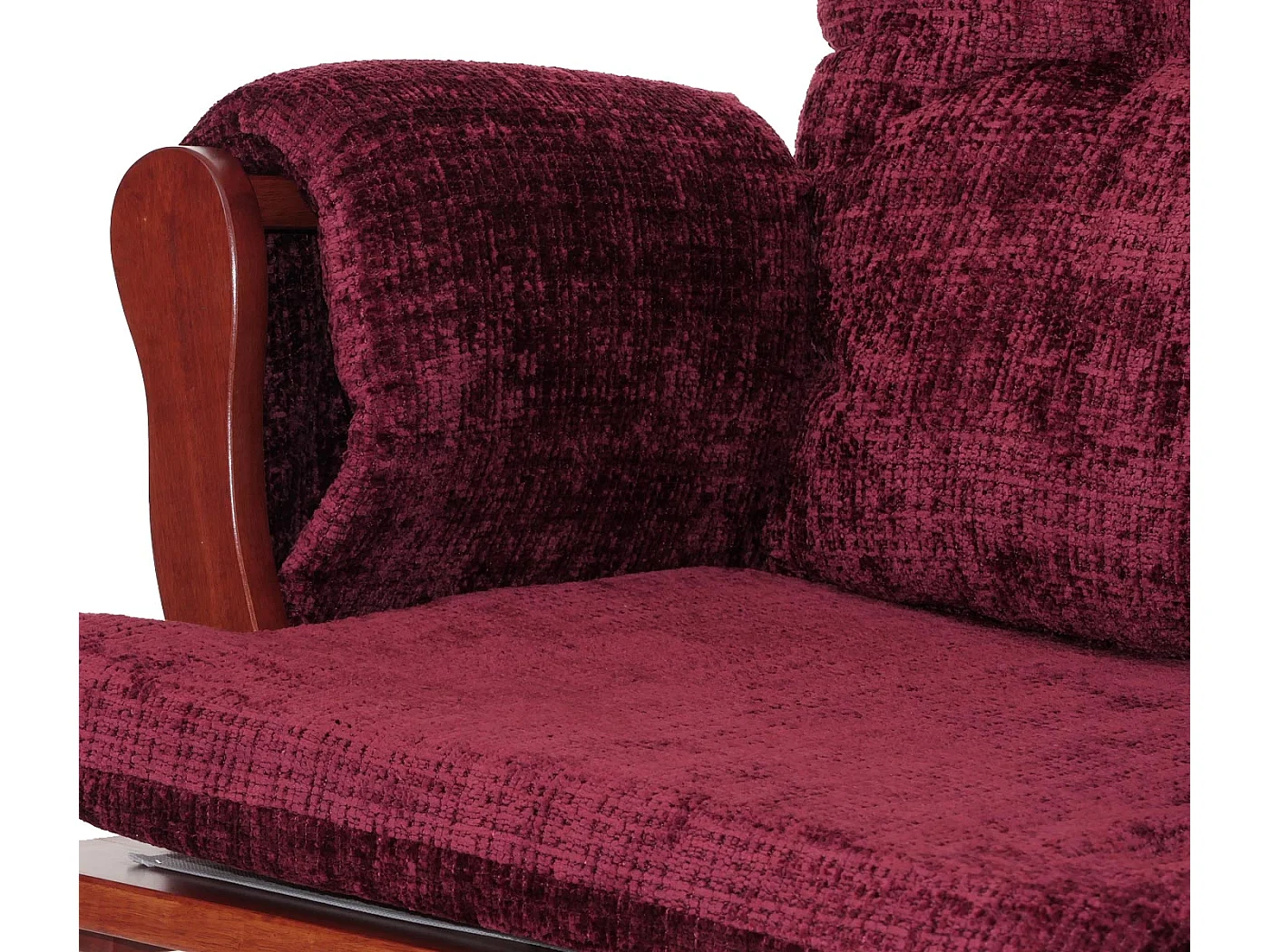 Fauteuil de relaxation MCW-C76,  bordeaux, piètement foncé