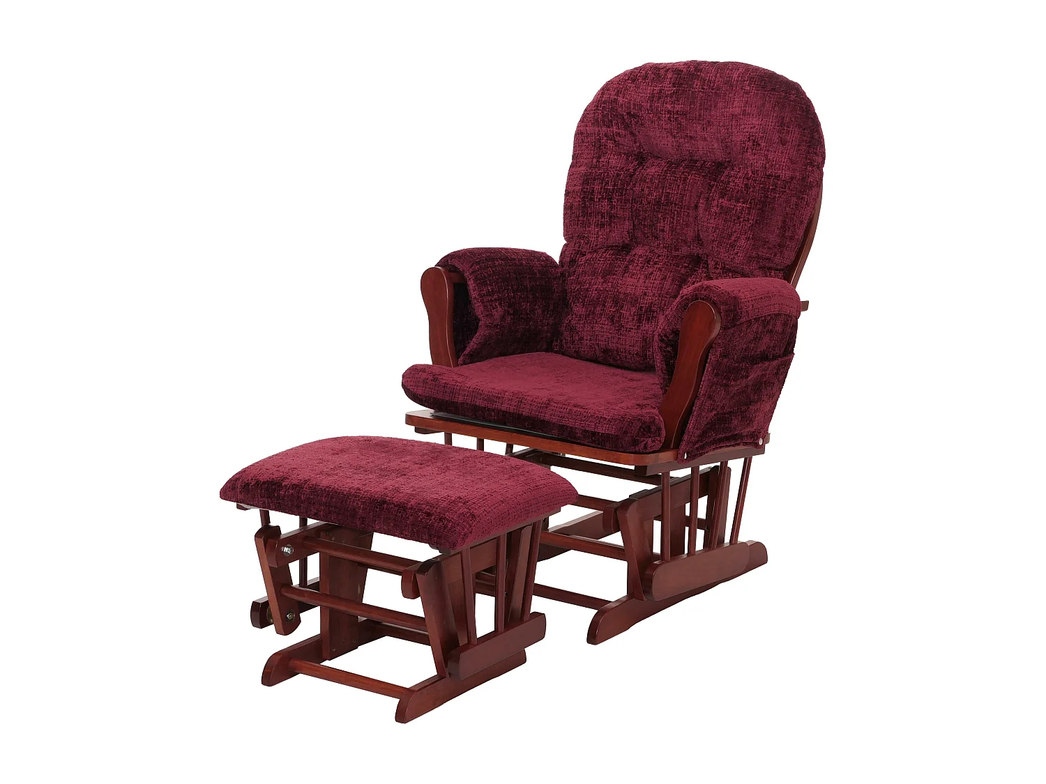 Fauteuil de relaxation MCW-C76,  bordeaux, piètement foncé