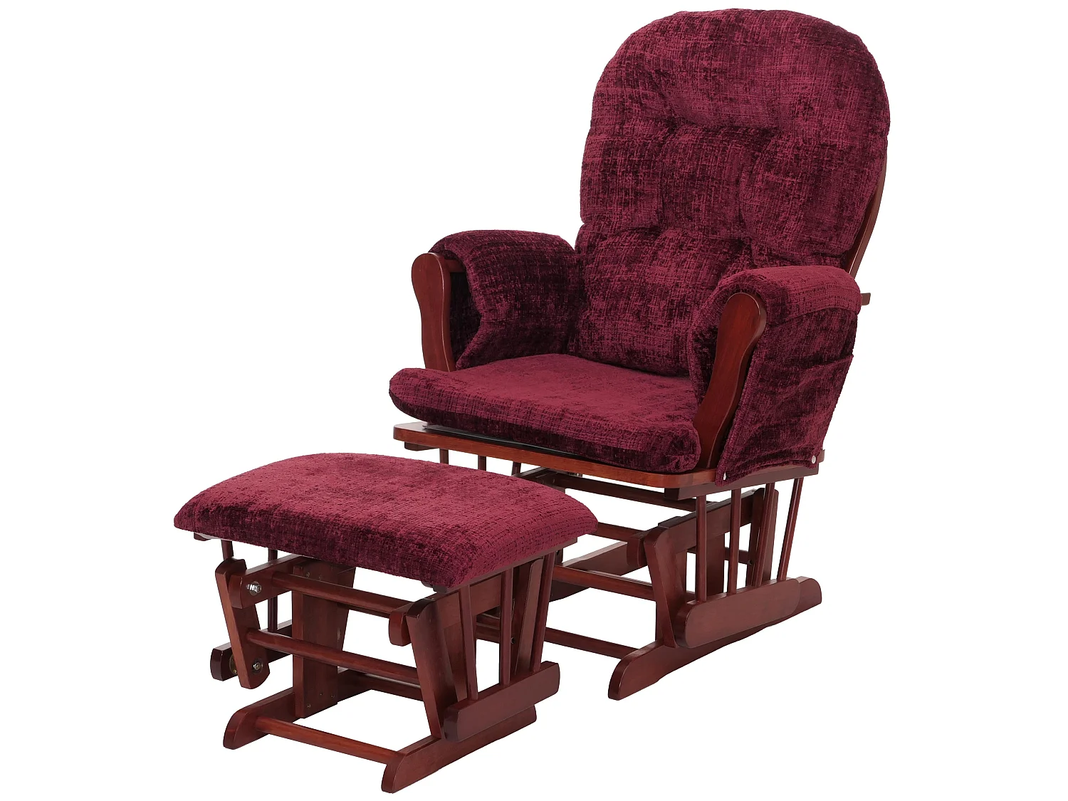 Fauteuil de relaxation MCW-C76,  bordeaux, piètement foncé