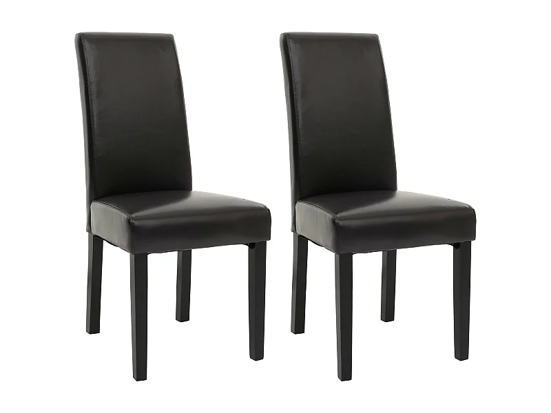 Eetkamerstoel MCW-N66 KL (set van 2),  zwart-bruin, zwarte poten
