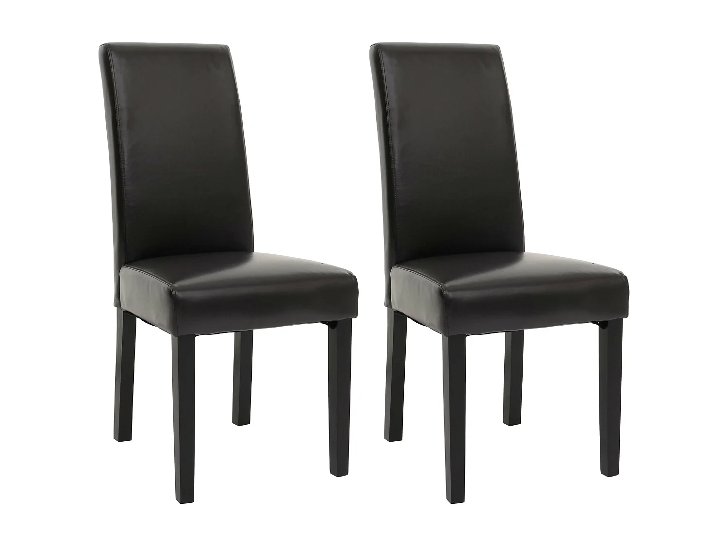 Chaise de salle à manger MCW-N66 KL (lot de 2),  noir-marron, pieds noirs