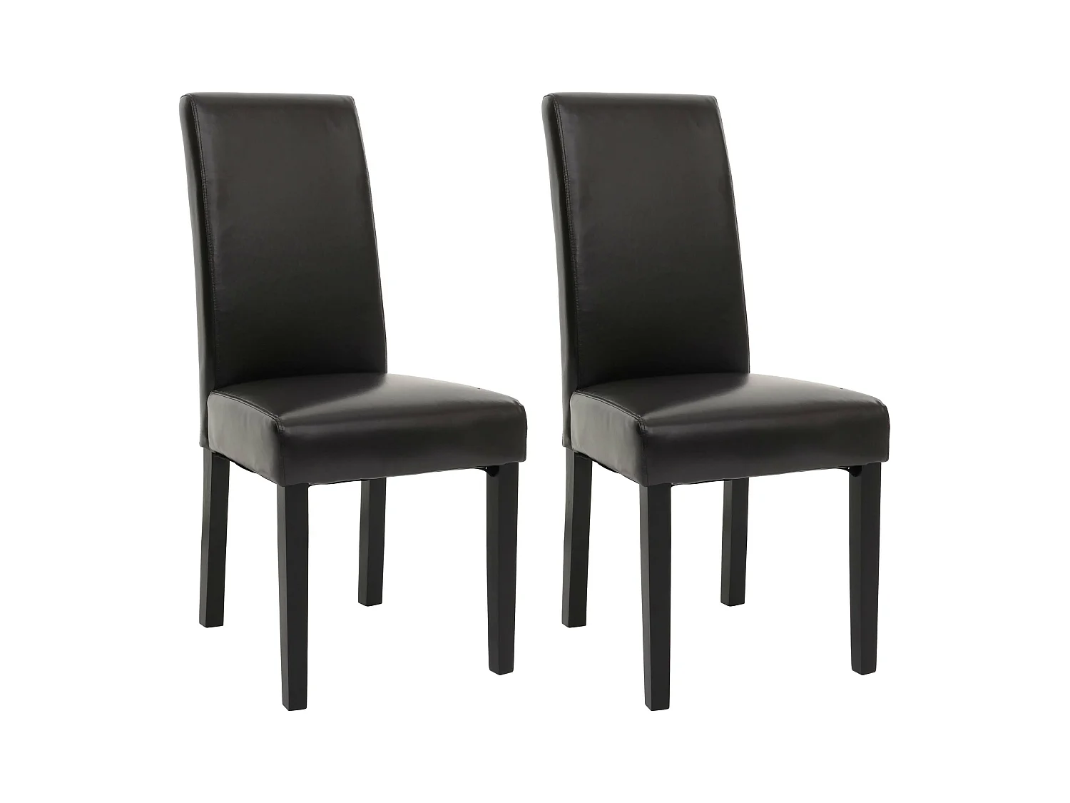 Chaise de salle à manger MCW-N66 KL (lot de 2),  noir-marron, pieds noirs