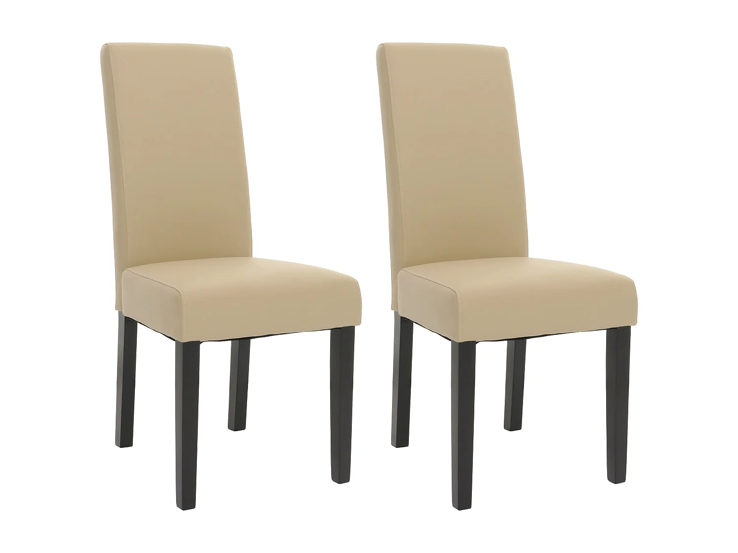 Krzesło do jadalni MCW-N66 KL (zestaw 2 sztuk),  kremowy, czarne nogi