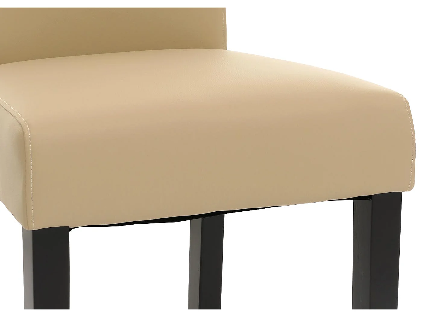 Krzesło do jadalni MCW-N66 KL (zestaw 2 sztuk),  kremowy, czarne nogi