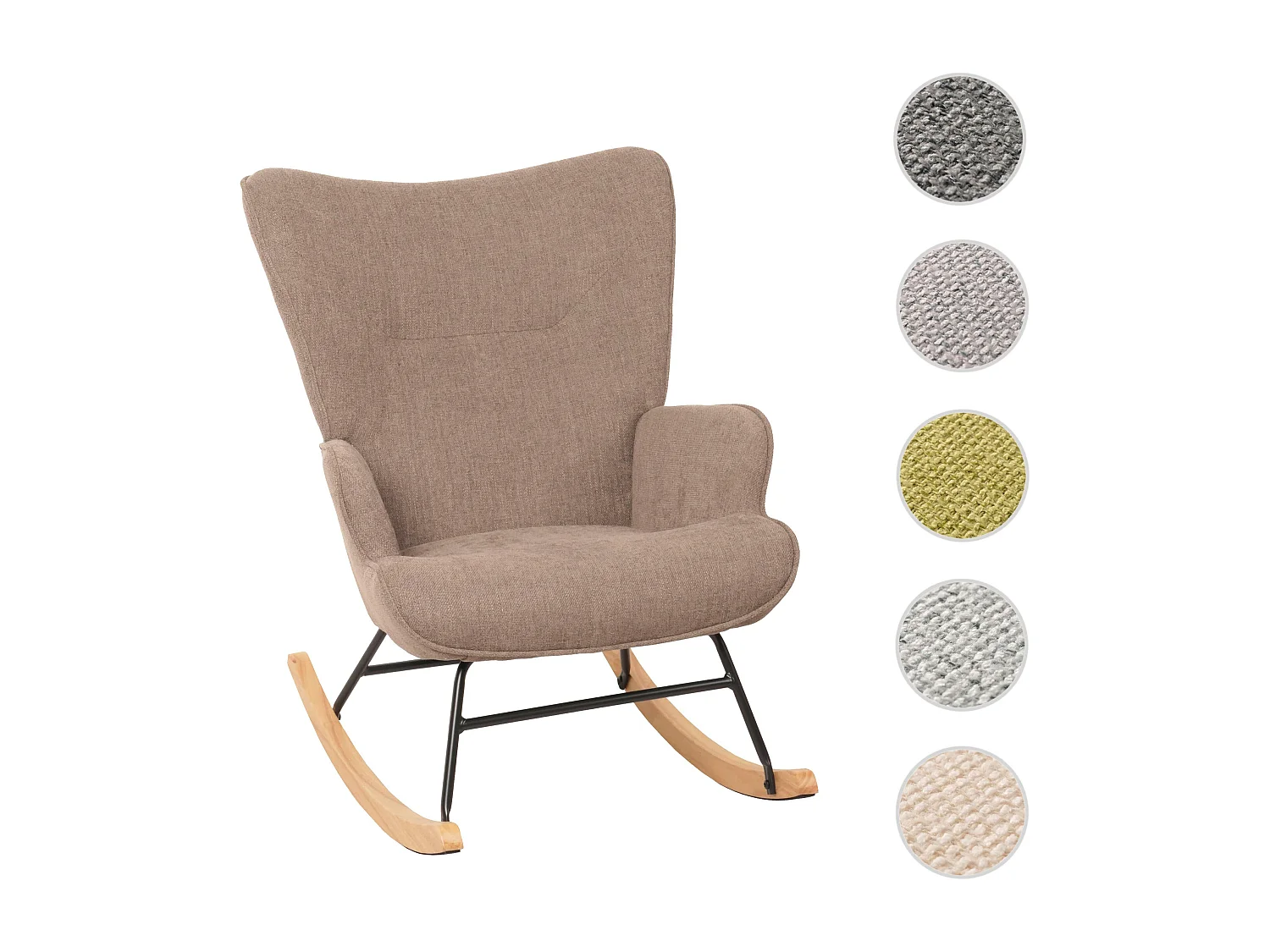 Fotel bujany MCW-N14,  brązowy