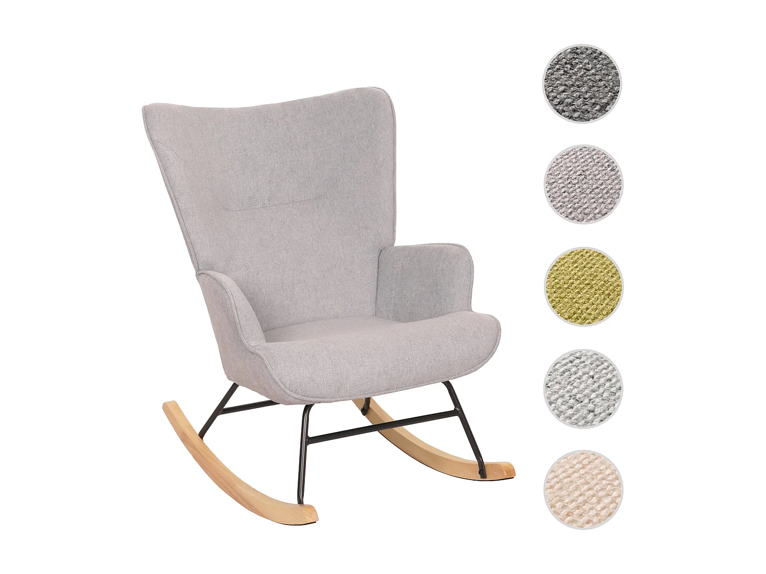 Schaukelstuhl MCW-N14, Hellgrau