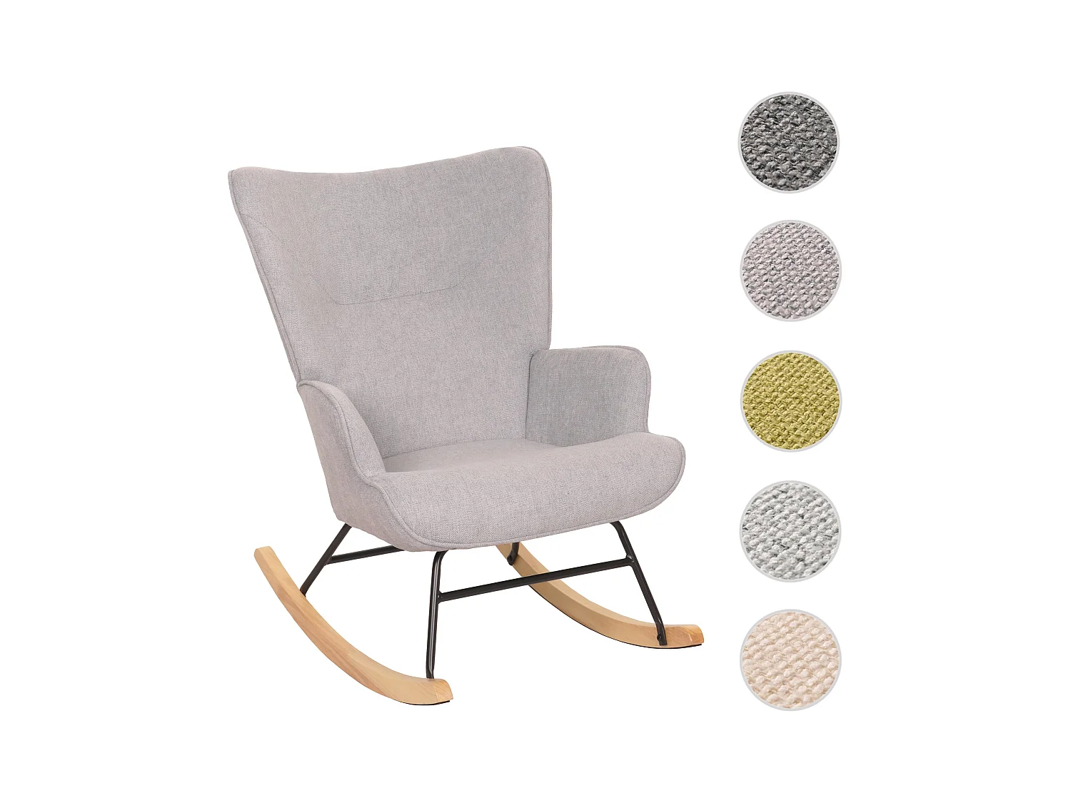 Fotel bujany MCW-N14,  jasnoszary