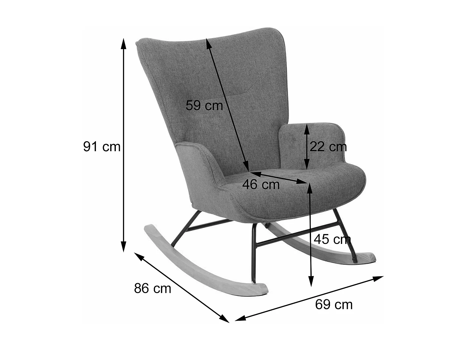 Schommelstoel MCW-N14,  groen
