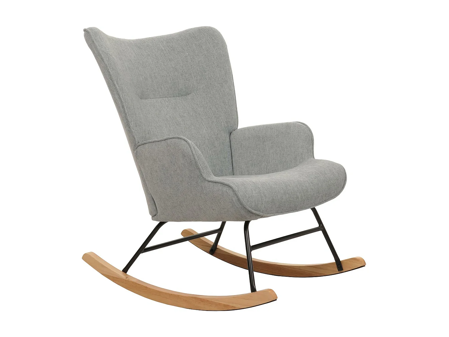 Fotel bujany MCW-N14,  szaro-zielony