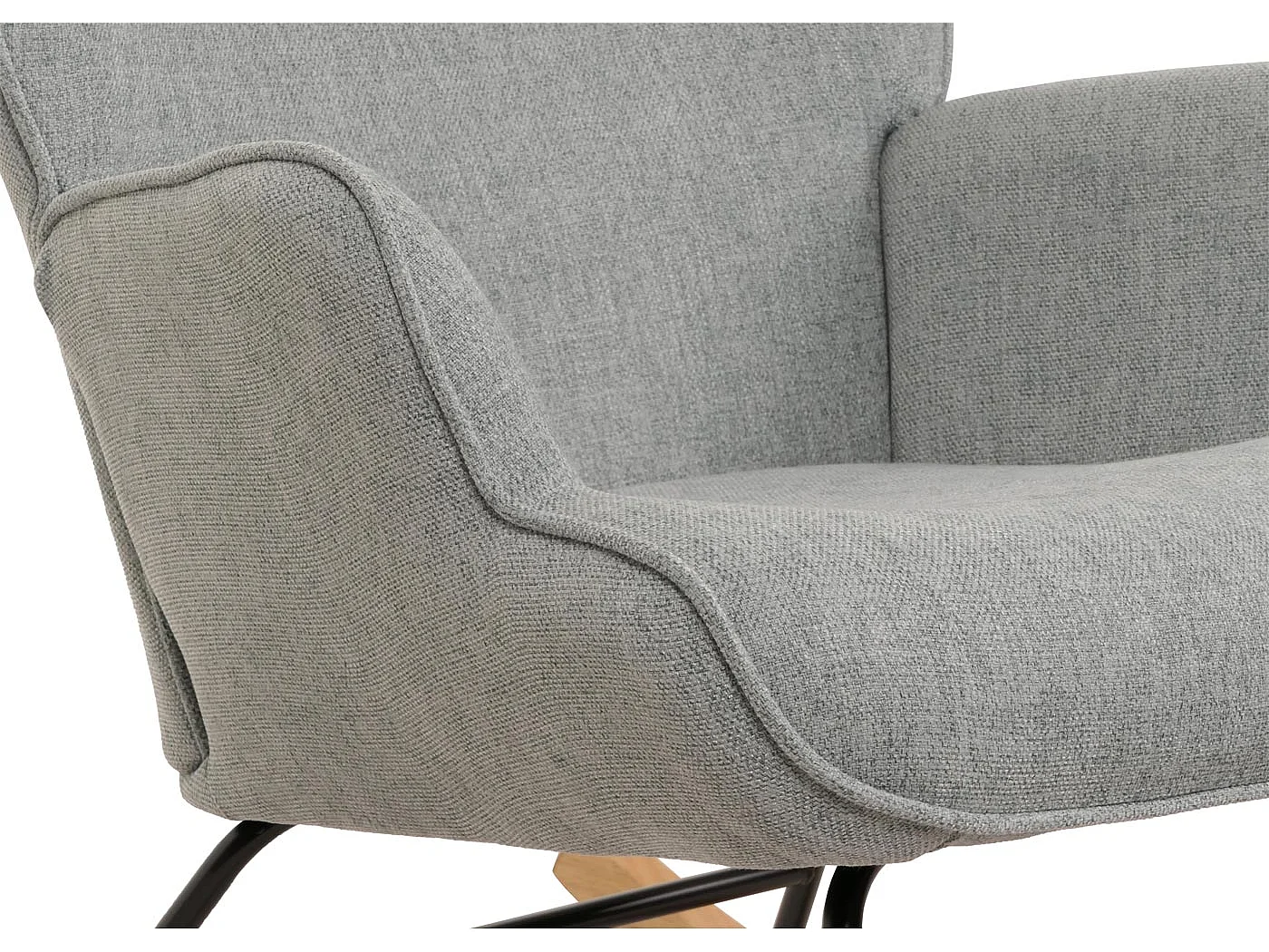 Fotel bujany MCW-N14,  szaro-zielony