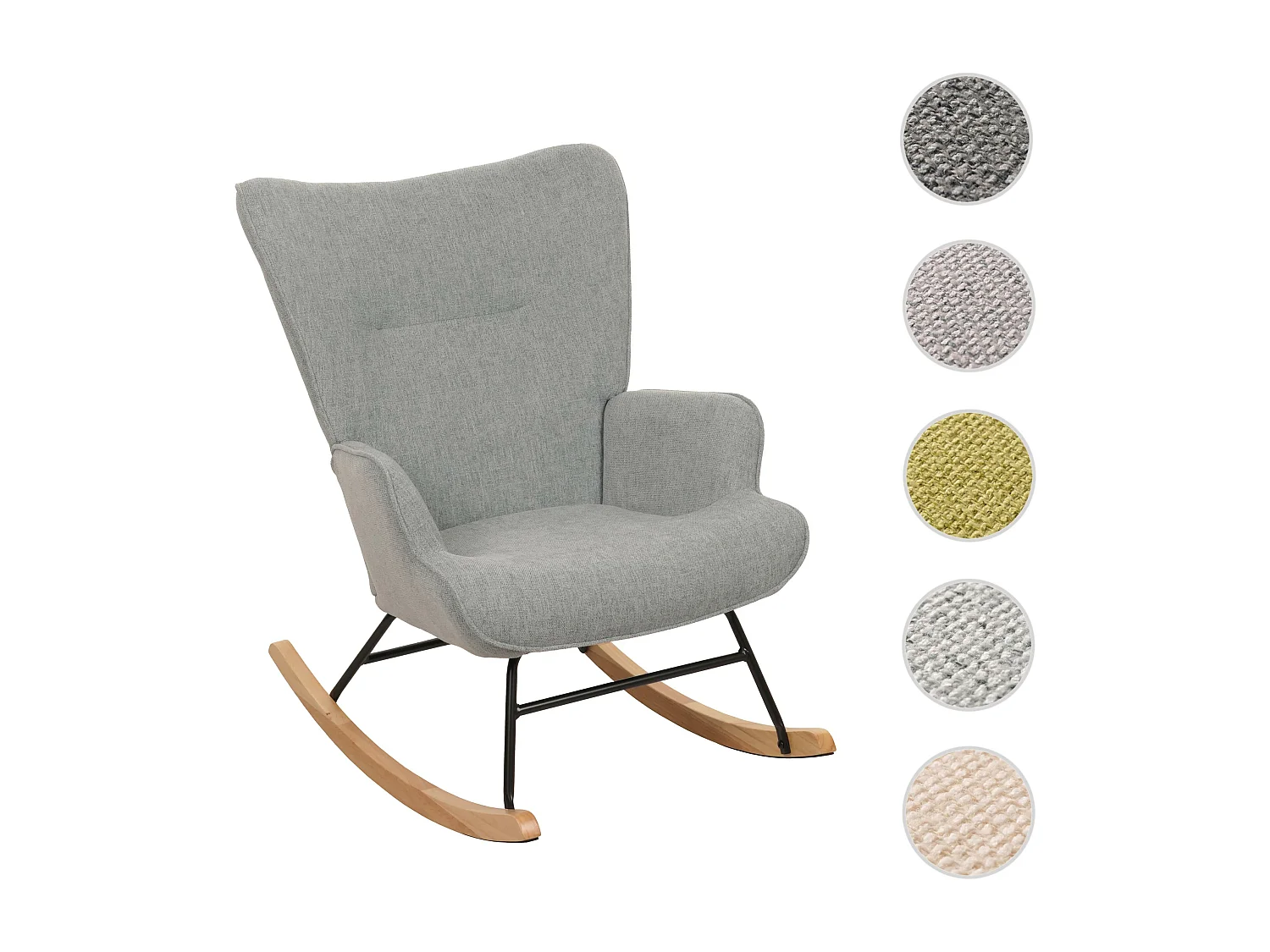 Fotel bujany MCW-N14,  szaro-zielony