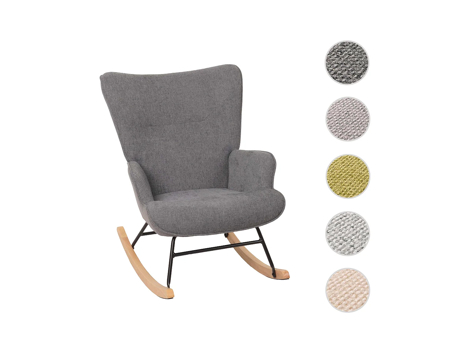 Fotel bujany MCW-N14,  ciemnoszary