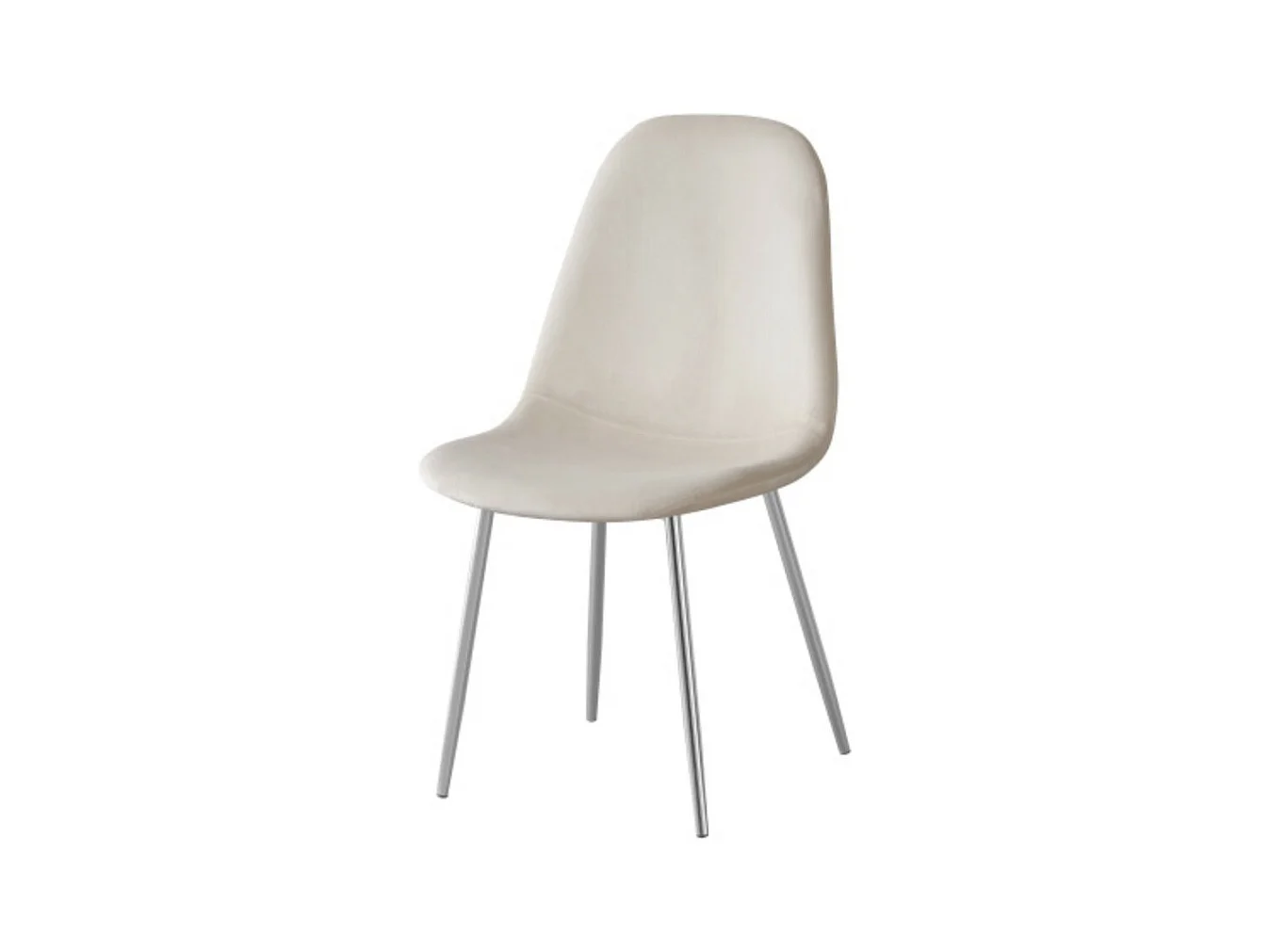 Lot de 6 chaises Ruka en velours avec pieds en acier chromé - Élégance moderne-Couleur Beige clair