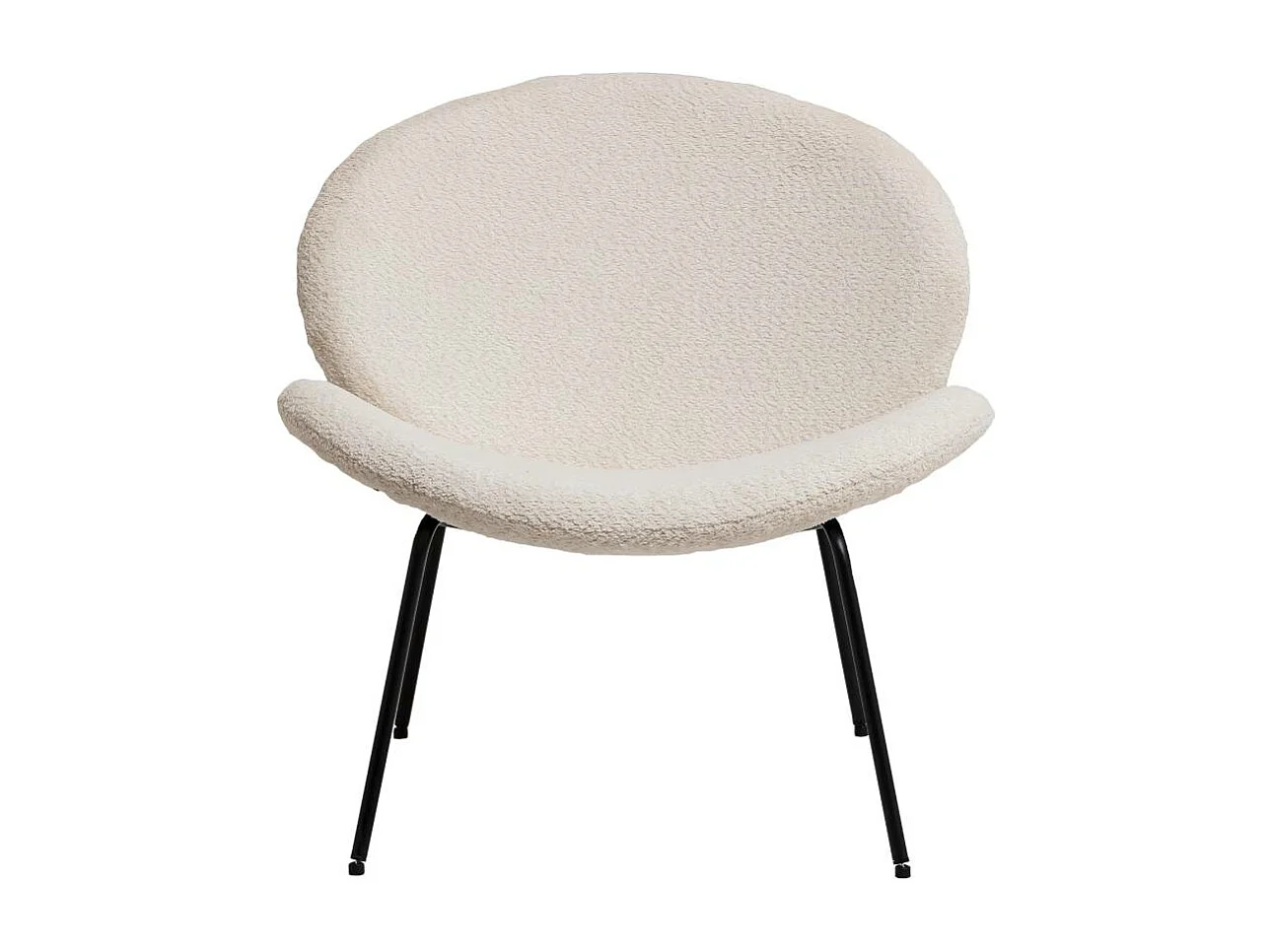 Fauteuil en tissu bouclette blanc Dorian