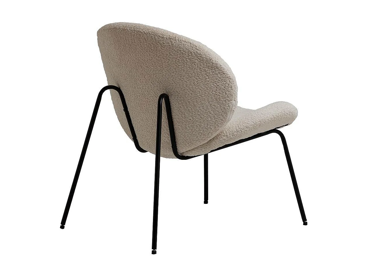 Fauteuil en tissu bouclette blanc Dorian