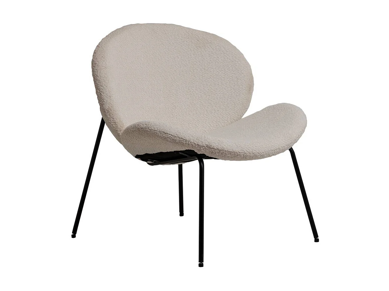 Fauteuil en tissu bouclette blanc Dorian
