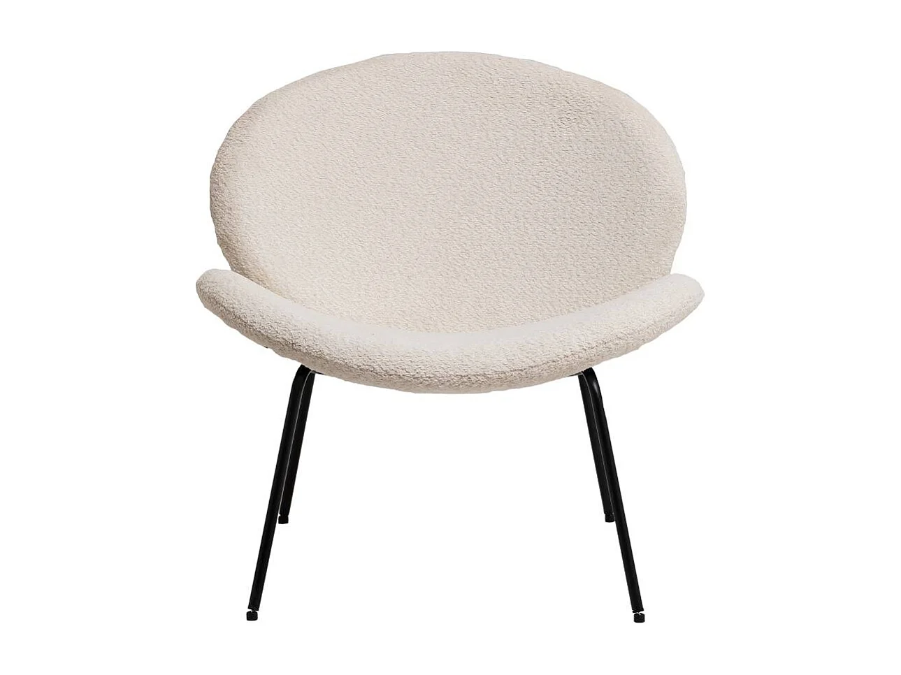 Fauteuil en tissu bouclette blanc Dorian