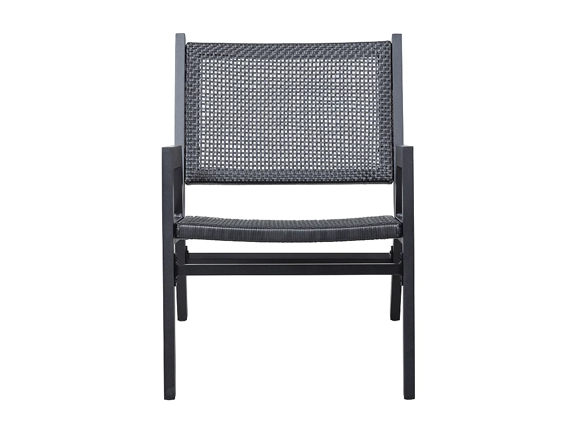 Fauteuil lounge effet bois en aluminium noir INGO