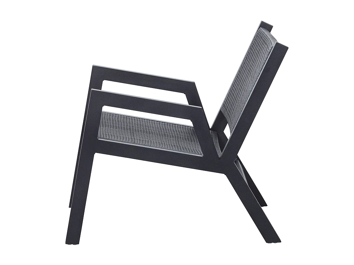 Fauteuil lounge effet bois en aluminium noir INGO
