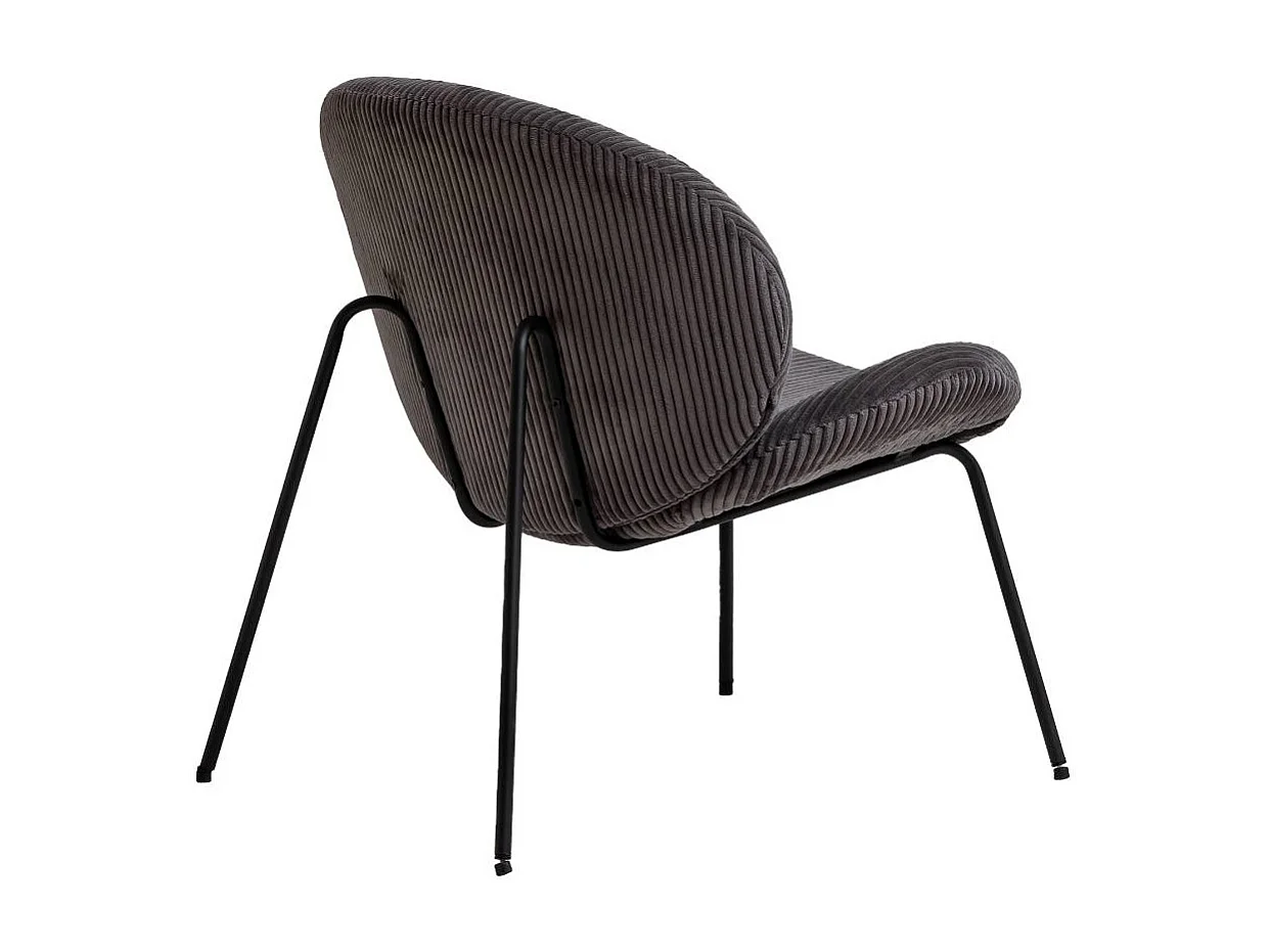 Fauteuil en velours gris Dorian