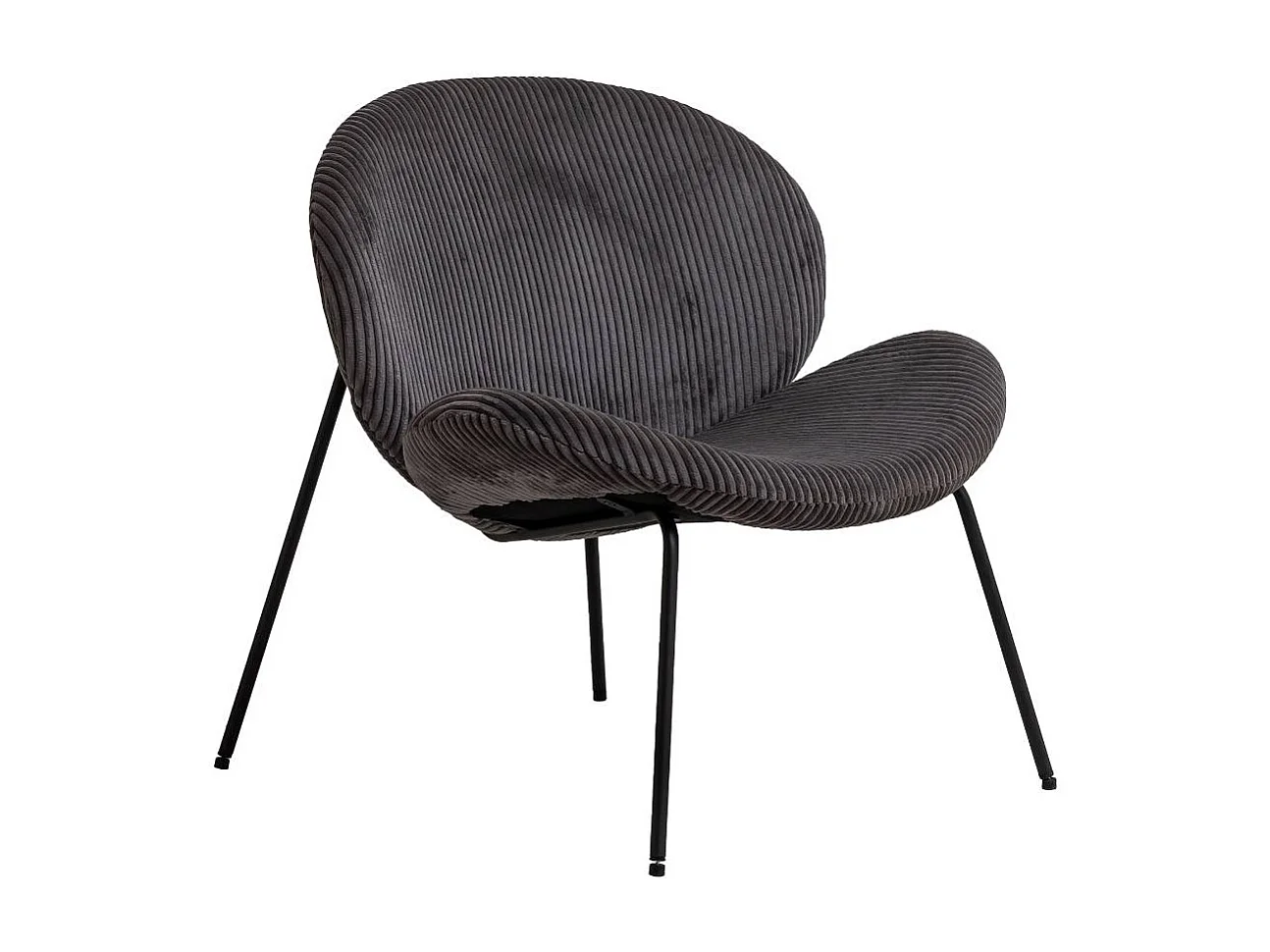 Fauteuil en velours gris Dorian