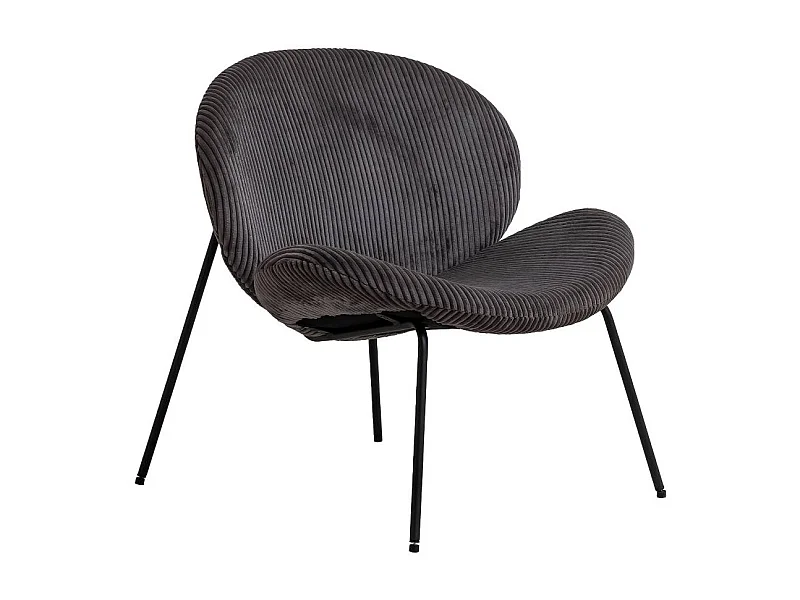 Fauteuil en velours gris Dorian