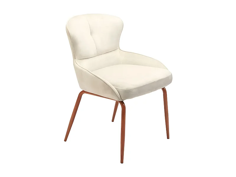 Chaise Primo/Tissu-Velours/Beige&Marron