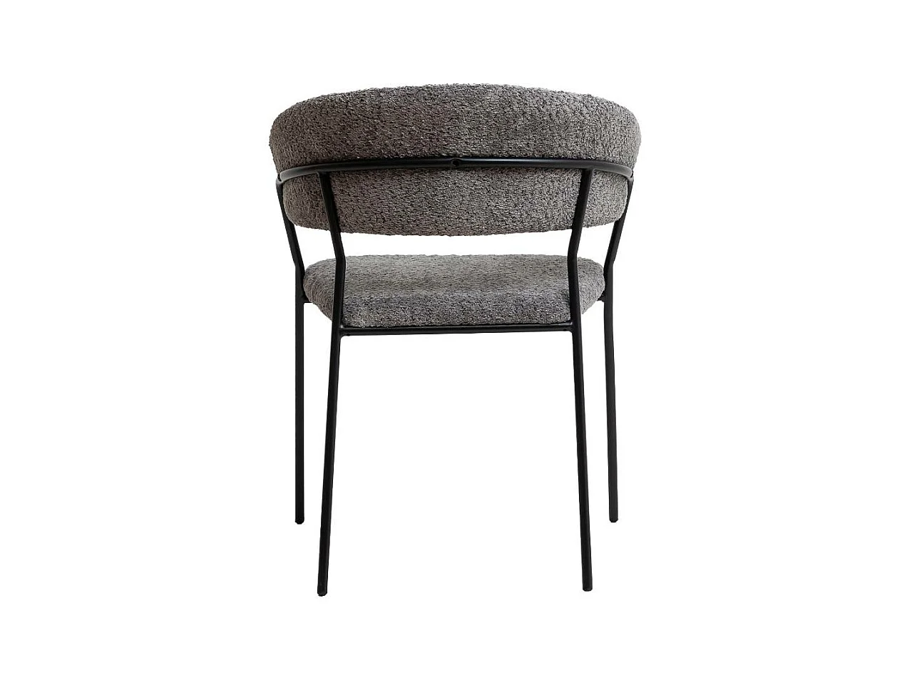 Chaise arrondie en tissu bouclette grise Kanoa  (lot de 2)