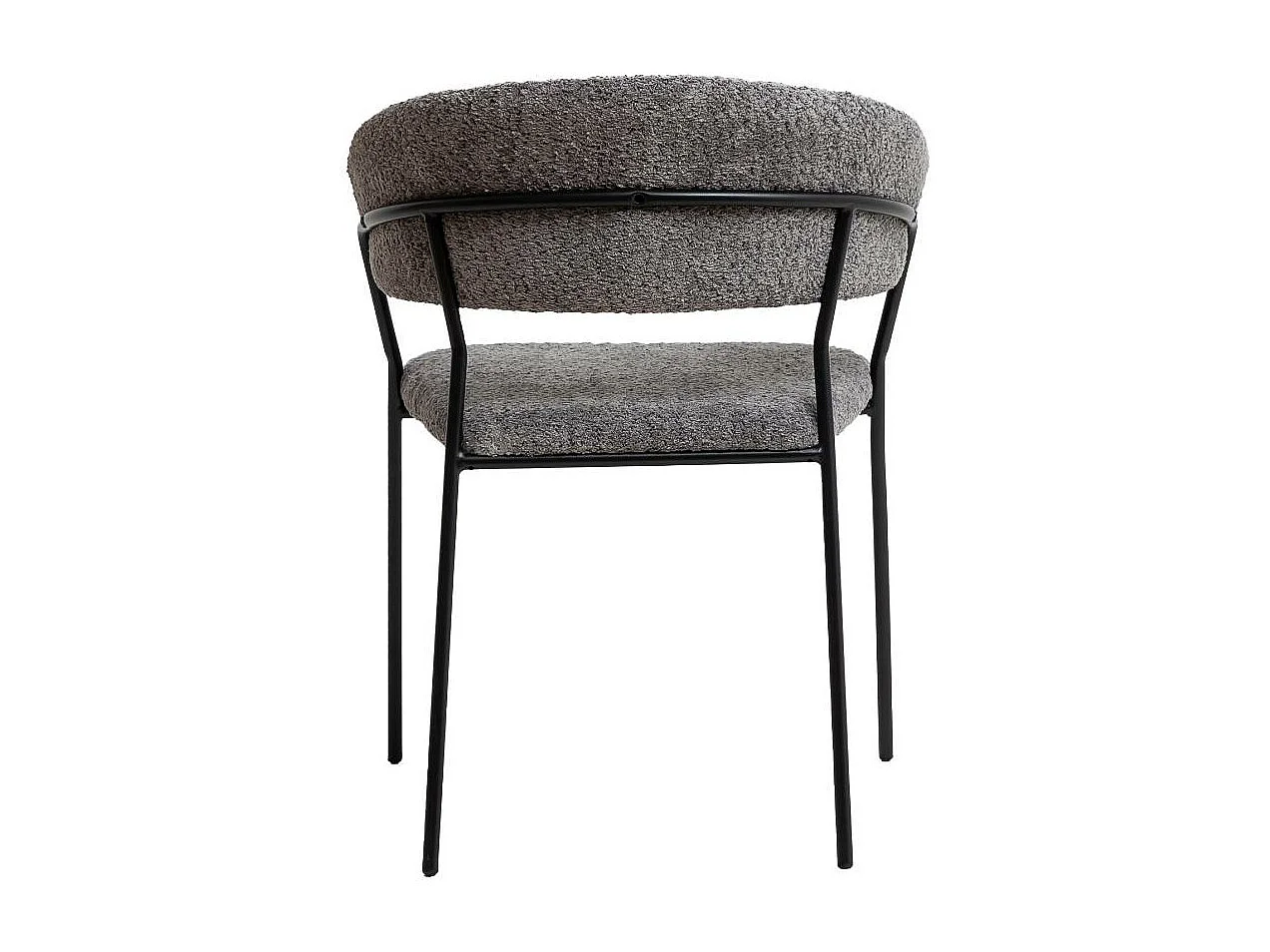 Juego de 2 sillas redondas de tela bouclé gris Kanoa con reposabrazos