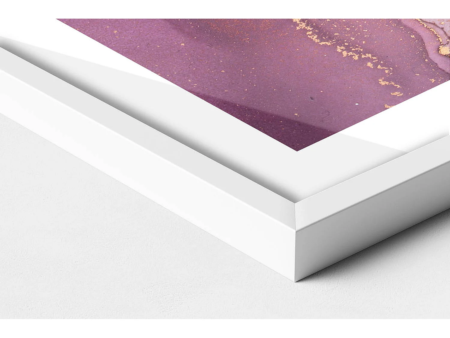 Tableau décoratif avec cadre blanc, Abstraction fluide et délicate 50 x 70 cm– Parfait pour le salon ou la chambre