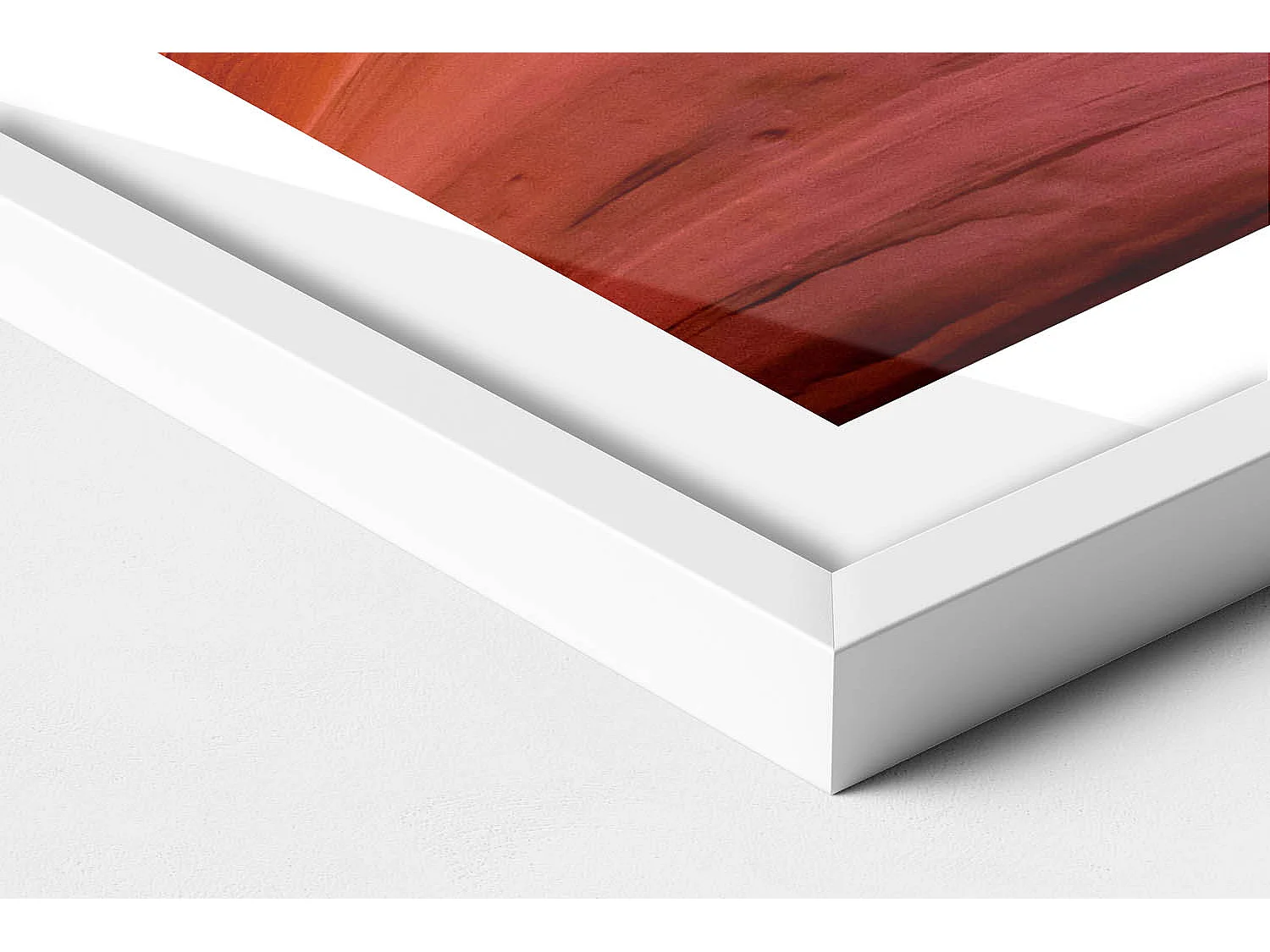 Tableau décoratif avec cadre blanc, Paysage rocheux du canyon 50 x 70 cm– Parfait pour le salon ou la chambre