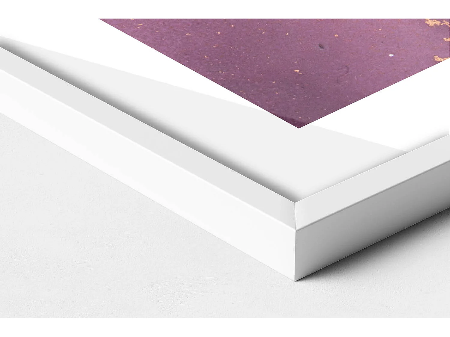 Dekoratives Gemälde mit weißem Rahmen, fließende und zarte Abstraktion 70 x 100 cm – perfekt für das Wohn- oder Schlafzimmer