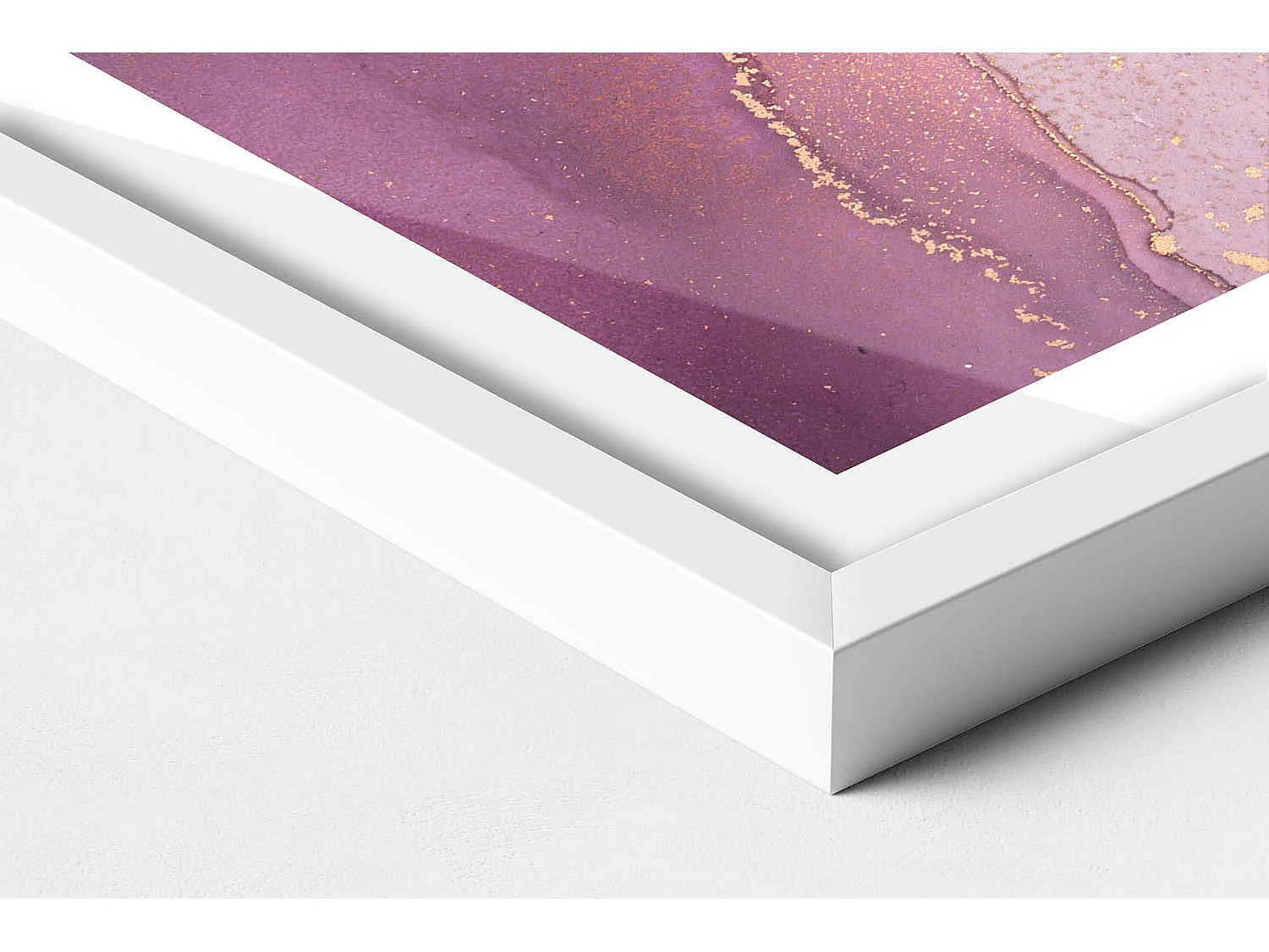 Dekoratives Gemälde mit weißem Rahmen, fließende und zarte Abstraktion, 40 x 60 cm – perfekt für das Wohn- oder Schlafzimmer