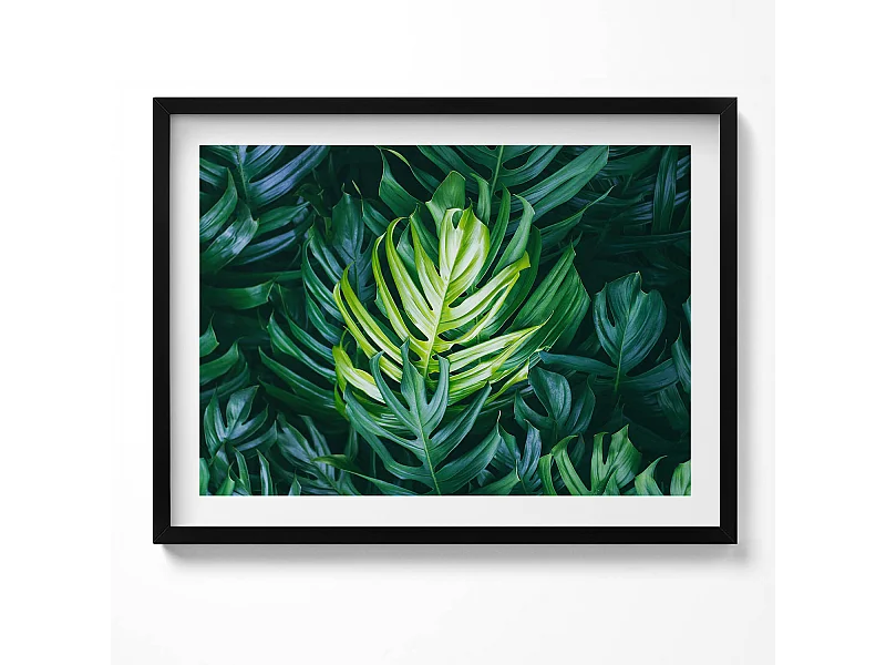 Dekoratives Gemälde mit schwarzem Rahmen, minimalistische Abstraktion mit goldenen Details 80 x 60 cm – perfekt für das Wohn- oder Schlafzimmer