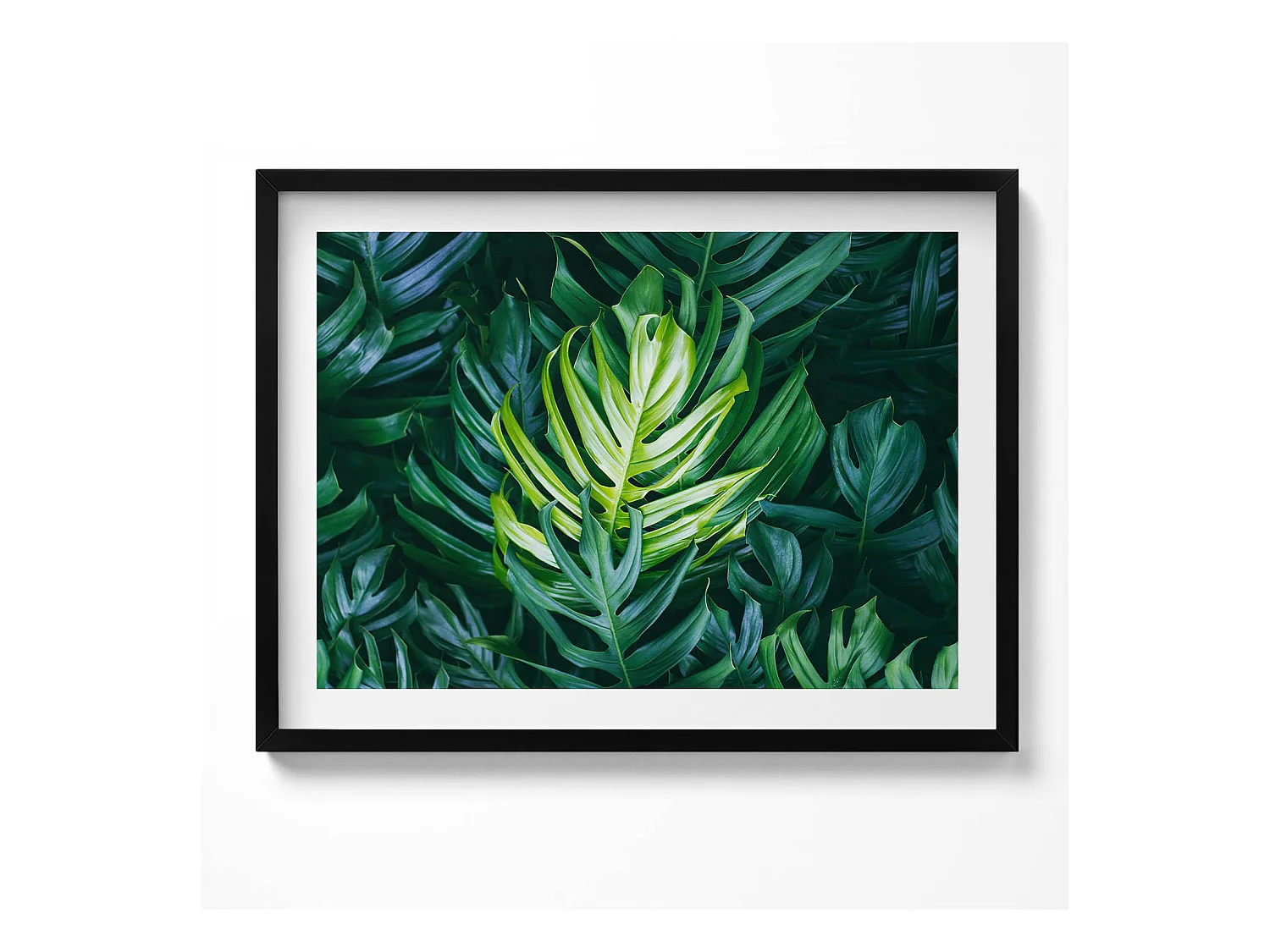 Tableau décoratif avec cadre noir, Abstraction minimaliste avec détails dorés 80 x 60 cm– Parfait pour le salon ou la chambre