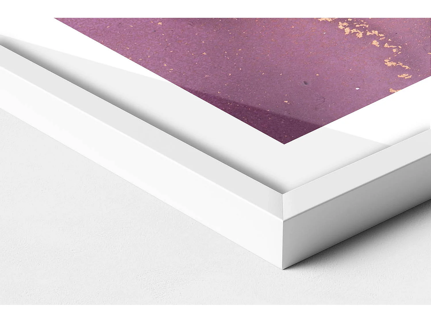 Dekoratives Gemälde mit weißem Rahmen, fließende und zarte Abstraktion, 60 x 80 cm – perfekt für das Wohn- oder Schlafzimmer