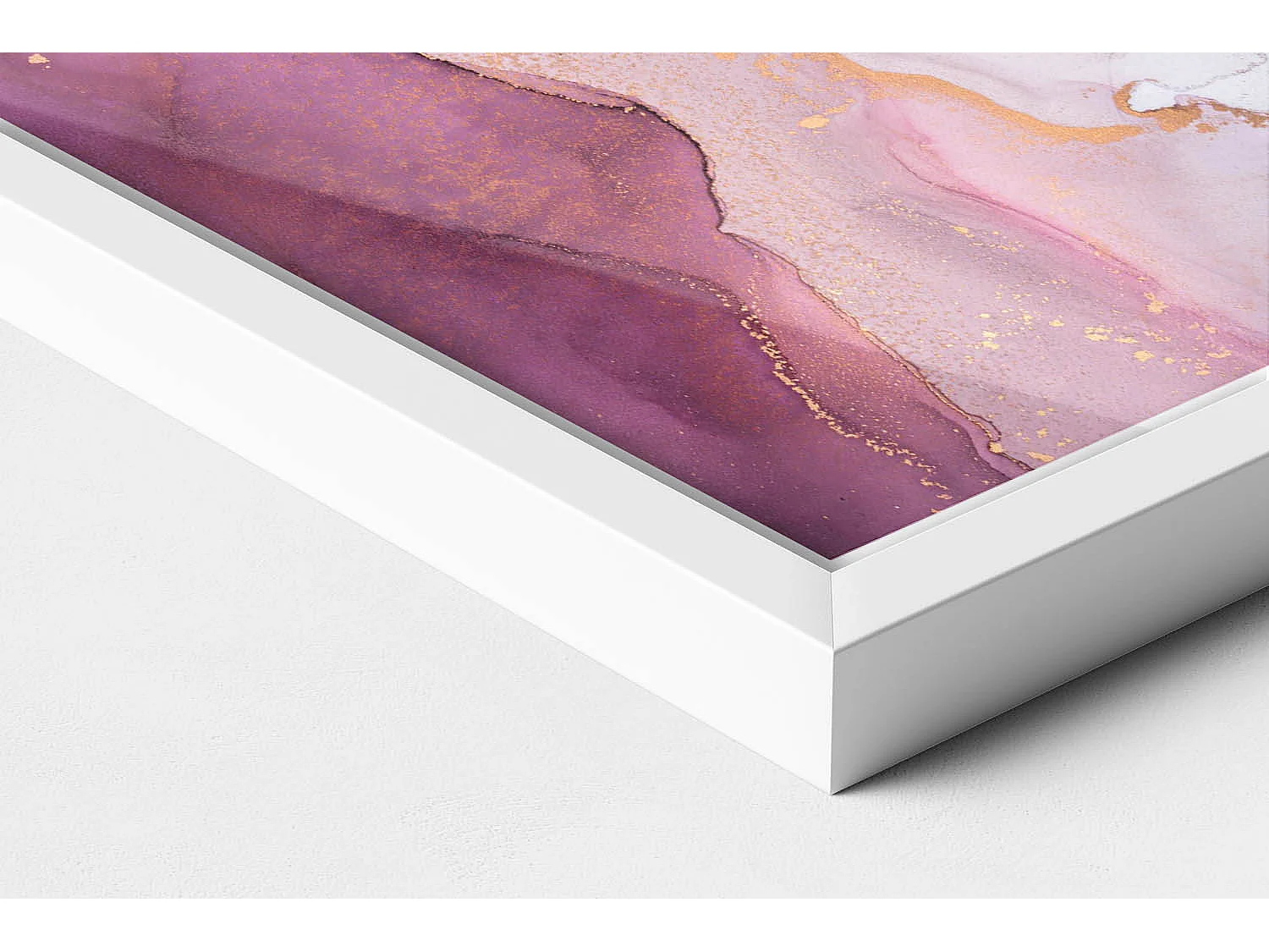 Tableau décoratif avec cadre blanc, Abstraction fluide et délicate 20 x 30 cm – Parfait pour le salon ou la chambre