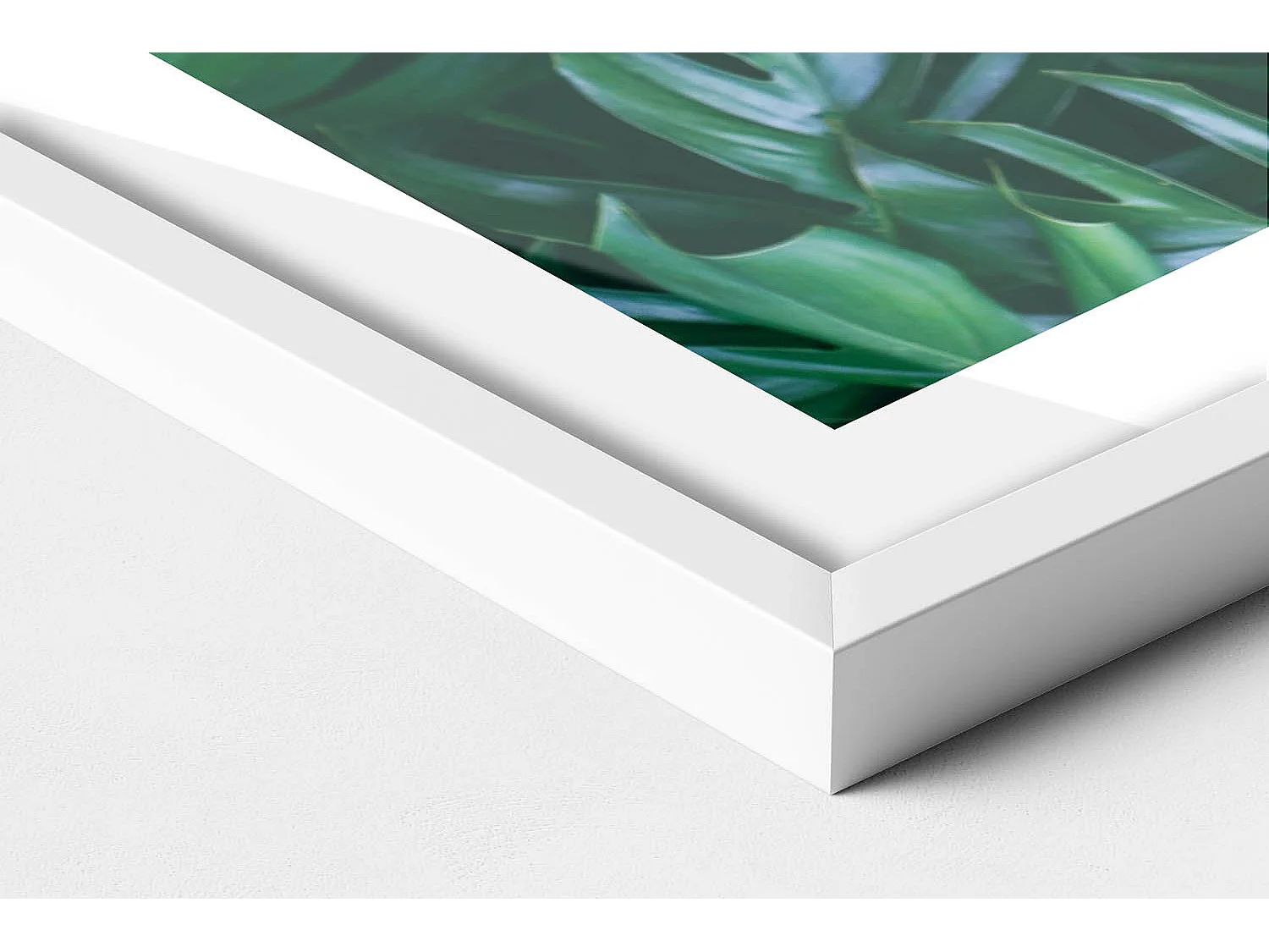 Dekoratives Gemälde mit weißem Rahmen, fließende goldene Formen auf beigem Hintergrund, 70 x 50 cm – perfekt für das Wohn- oder Schlafzimmer