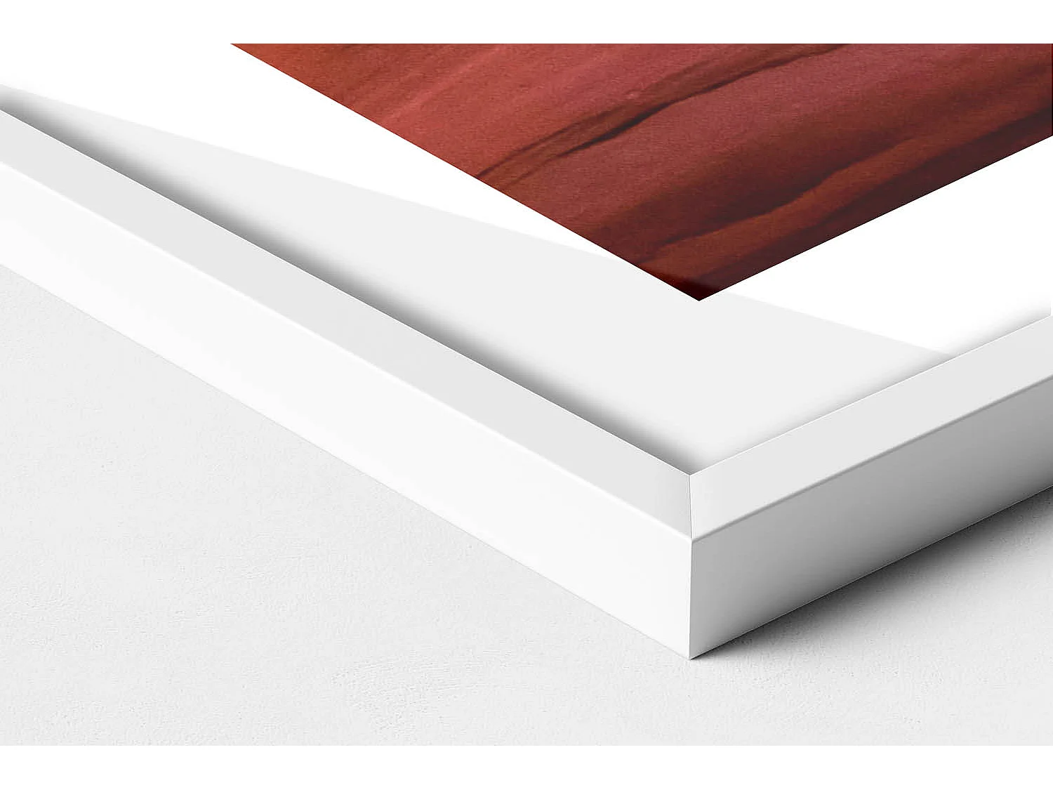 Dekoratives Gemälde mit weißem Rahmen, Rocky Canyon Landschaft 70 x 100 cm – Perfekt für das Wohn- oder Schlafzimmer