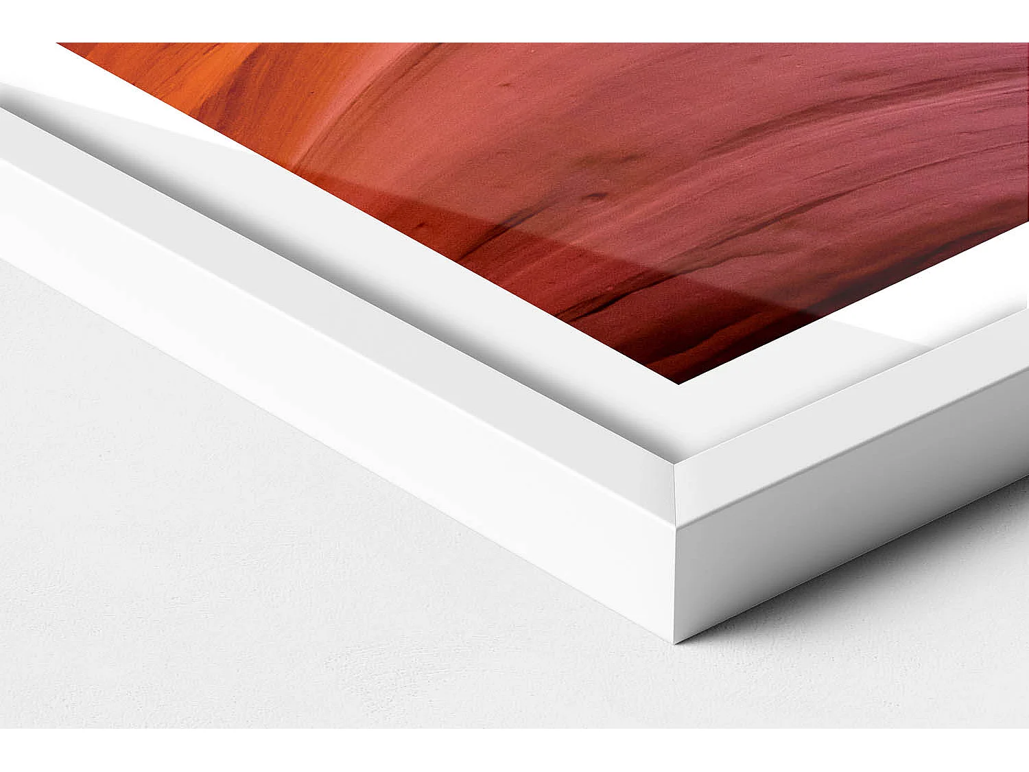 Dekoratives Gemälde mit weißem Rahmen, Felsige Landschaft des Canyons 40 x 60 cm – Perfekt für das Wohn- oder Schlafzimmer