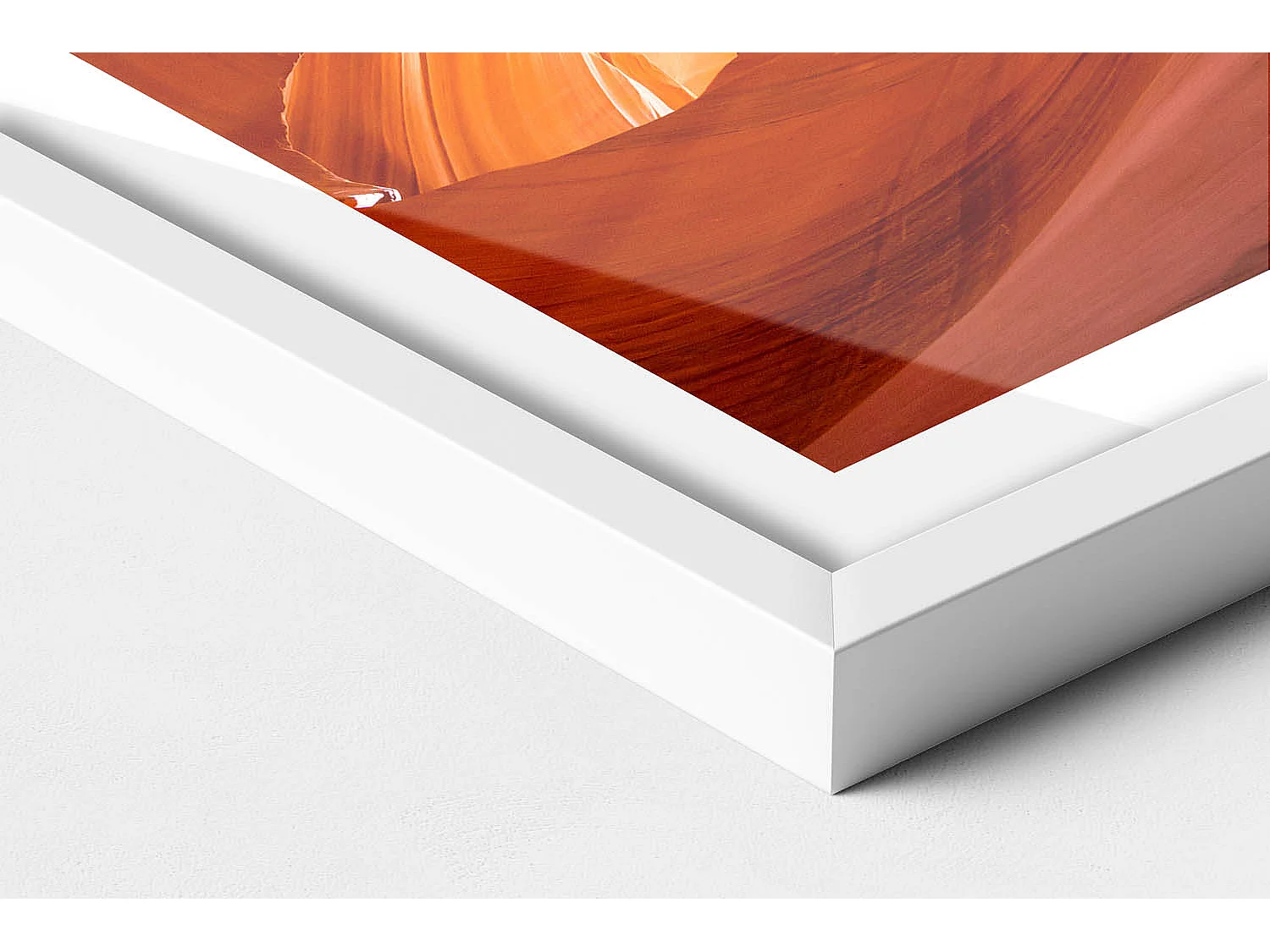 Tableau décoratif avec cadre blanc, Paysage rocheux du canyon 60 x 40 cm– Parfait pour le salon ou la chambre