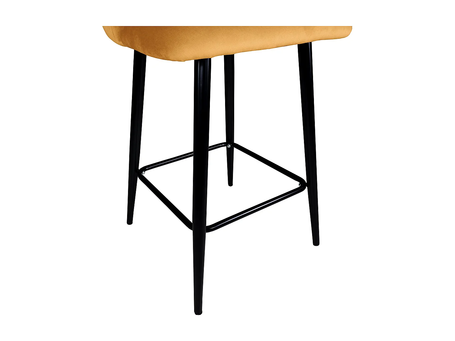 Sgabello cucina imbottito, sgabello alto in velluto giallo senape mod. Zoe