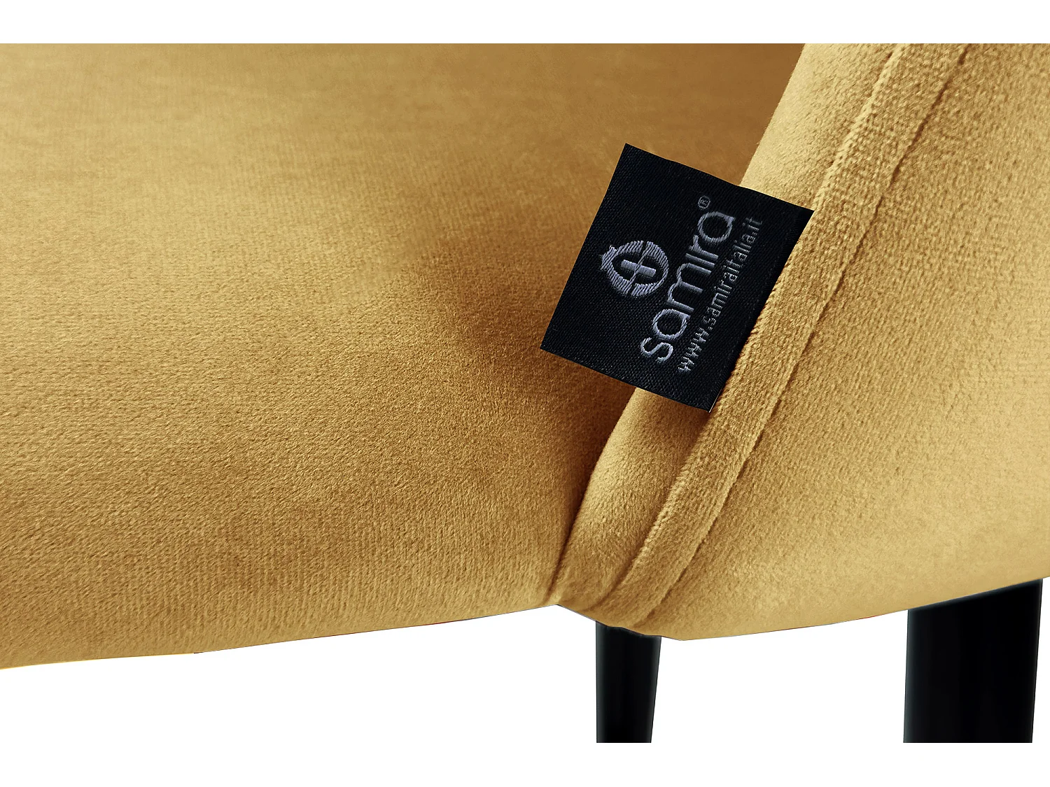 Sgabello cucina imbottito, sgabello alto in velluto giallo senape mod. Zoe