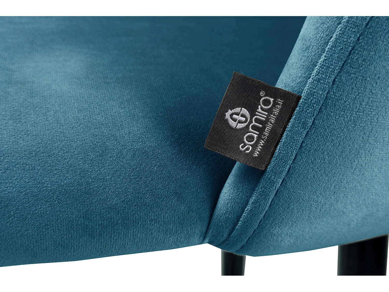 Sgabello cucina imbottito, sgabello alto in velluto blu petrolio mod. Zoe