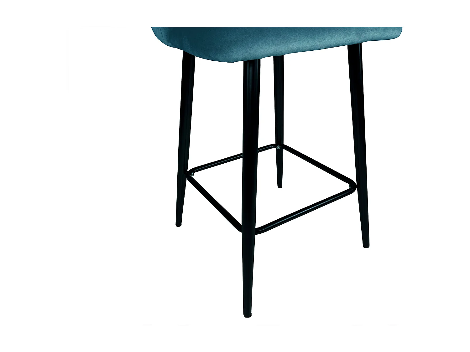 Sgabello cucina imbottito, sgabello alto in velluto blu petrolio mod. Zoe