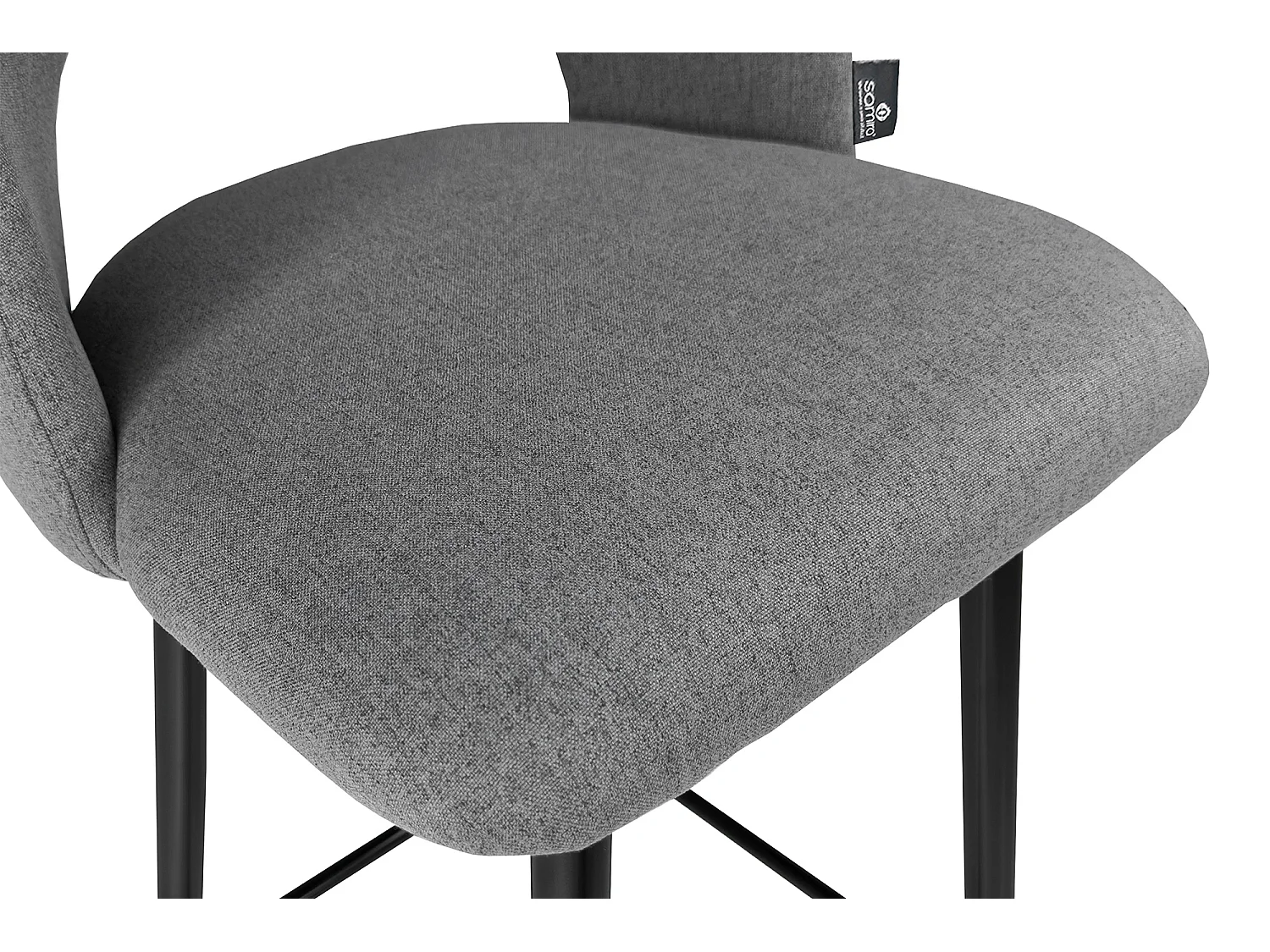 Sgabello cucina imbottito, sgabello alto in tessuto grigio scuro mod. Zoe