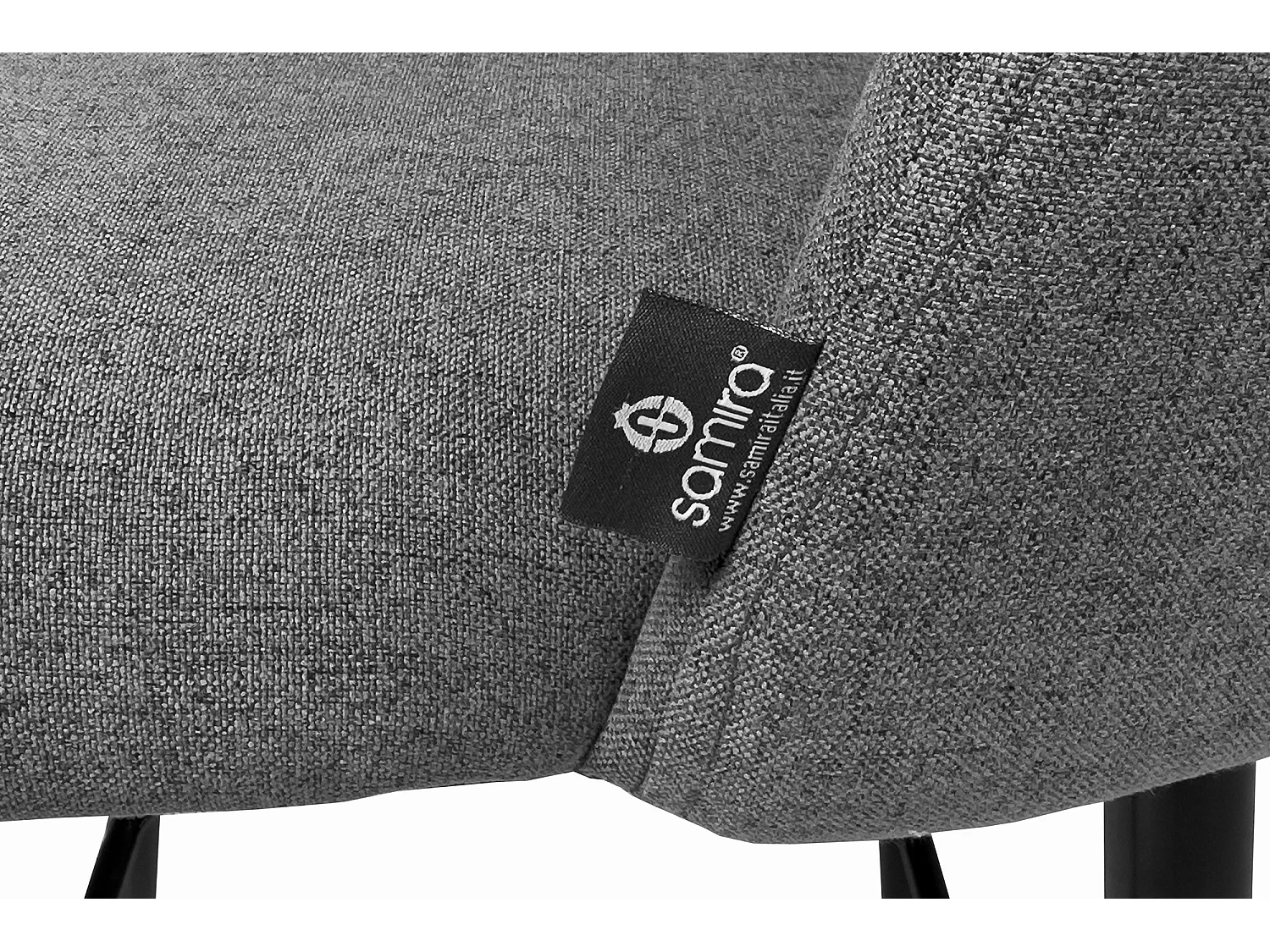 Sgabello cucina imbottito, sgabello alto in tessuto grigio scuro mod. Zoe